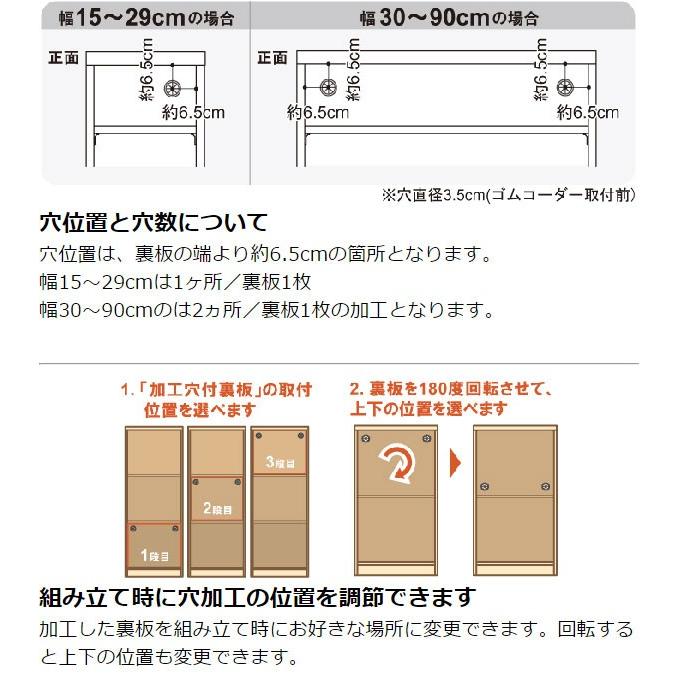 オーダー本棚用 配線穴加工 （ オーダーメイド セミオーダー