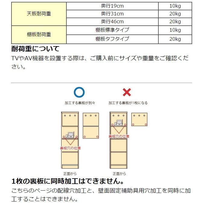オーダー本棚用 配線穴加工 （ オーダーメイド セミオーダー