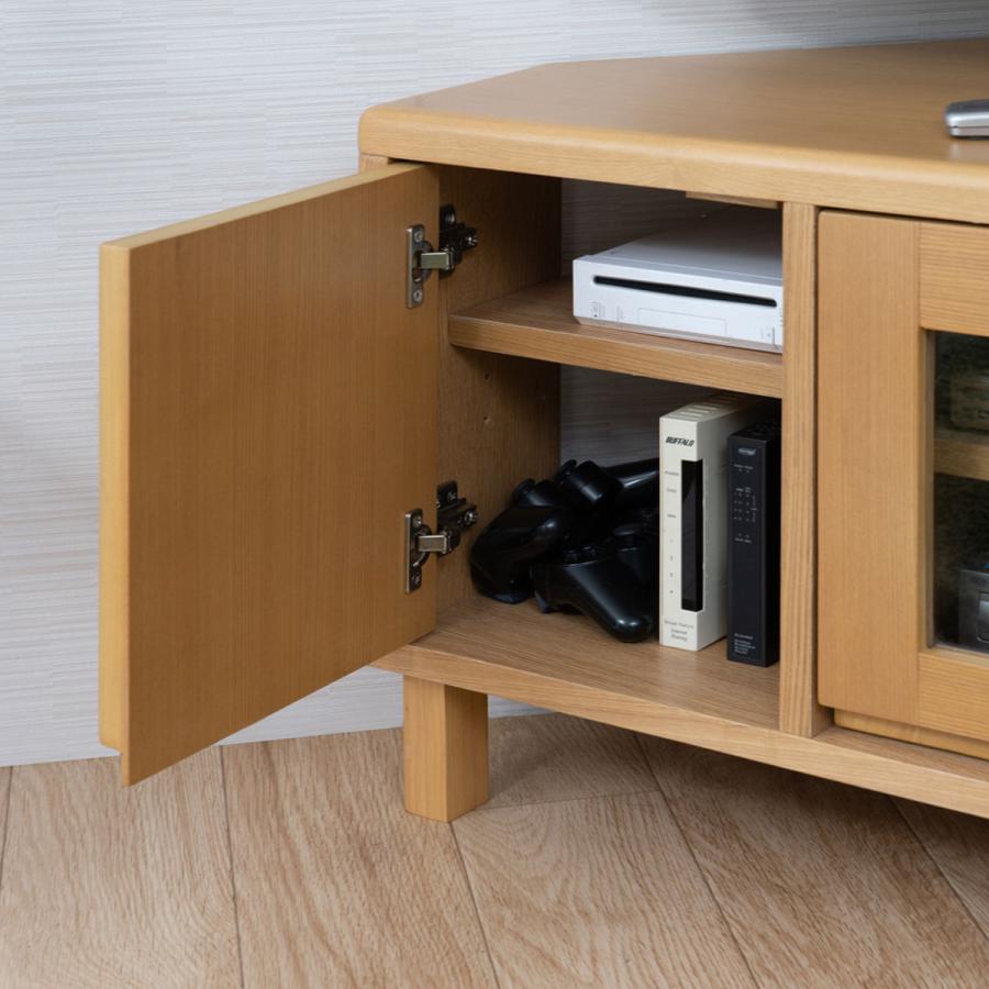 タモ材テレビボード 120cm テレビ台 コーナー型 天然木 タモ材 幅120cm （ テレビボード TV台 TV