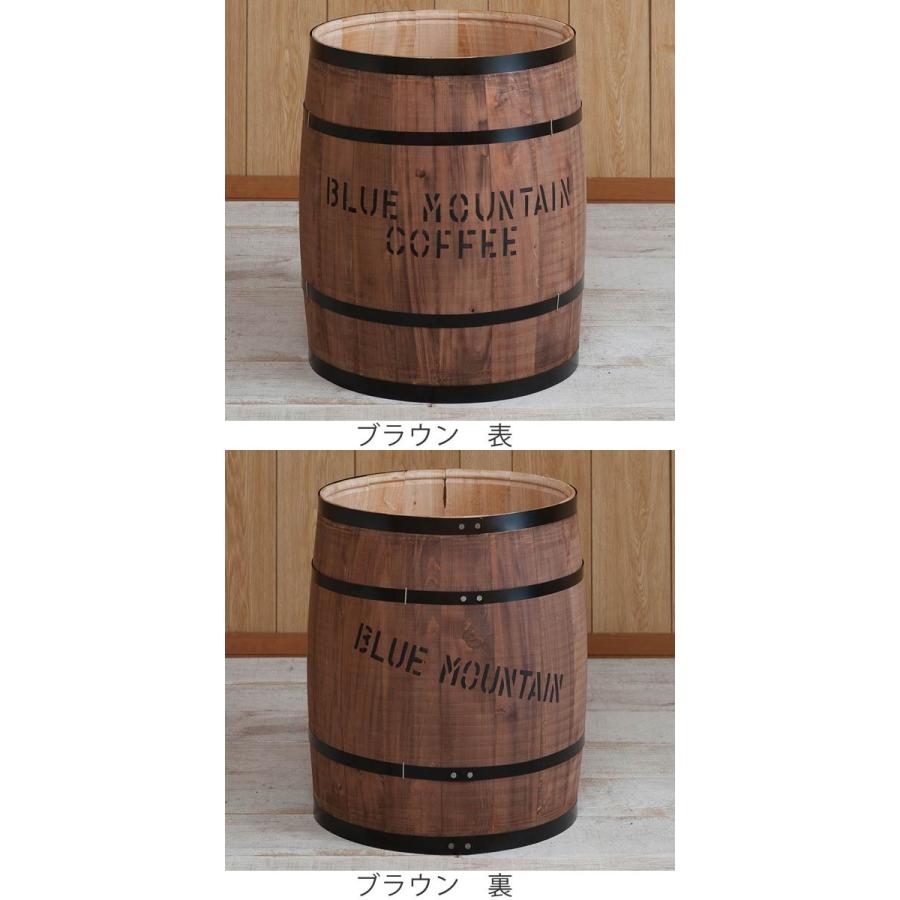 新品未使用 BLUE MOUNTAIN COFFEE 樽型収納ボックス コーヒー樽 木樽 ヒノキ製 Lサイズ 高さ49cm （ インテリア 収納 木製