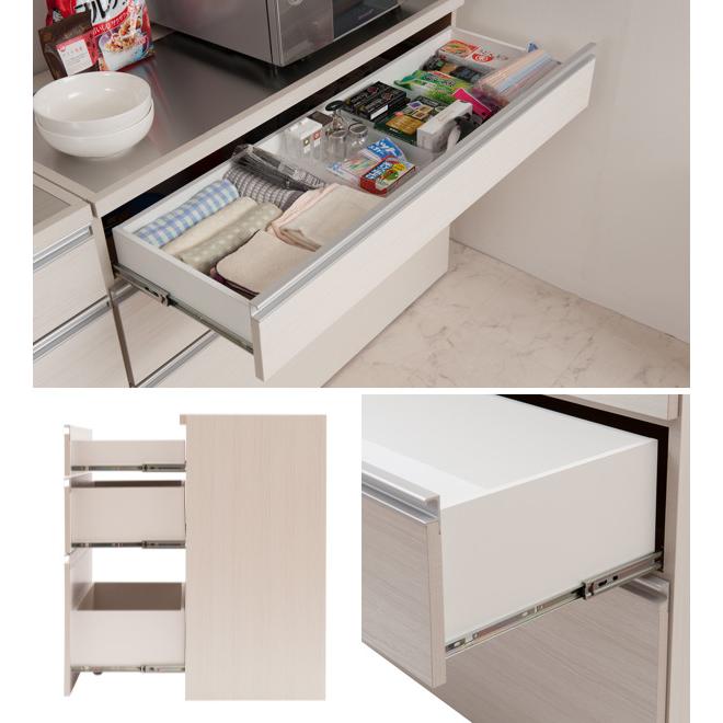 キッチンカウンター 幅110cm 木目調タイプ ステンレストップ 日本製