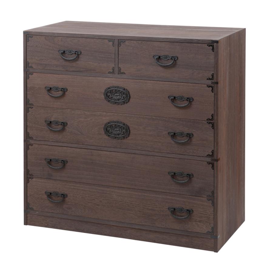 本物アンティーク　桐タンス　焼桐箪笥 焼桐タンス 5段 民芸調 桐箪笥 日本製 幅100cm （ 桐タンス タンス