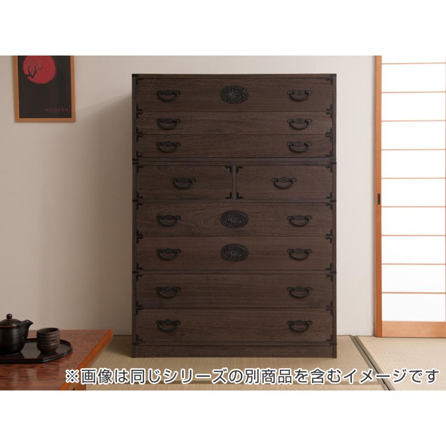 焼桐タンス 5段 民芸調 桐箪笥 日本製 幅100cm （ 桐タンス タンス