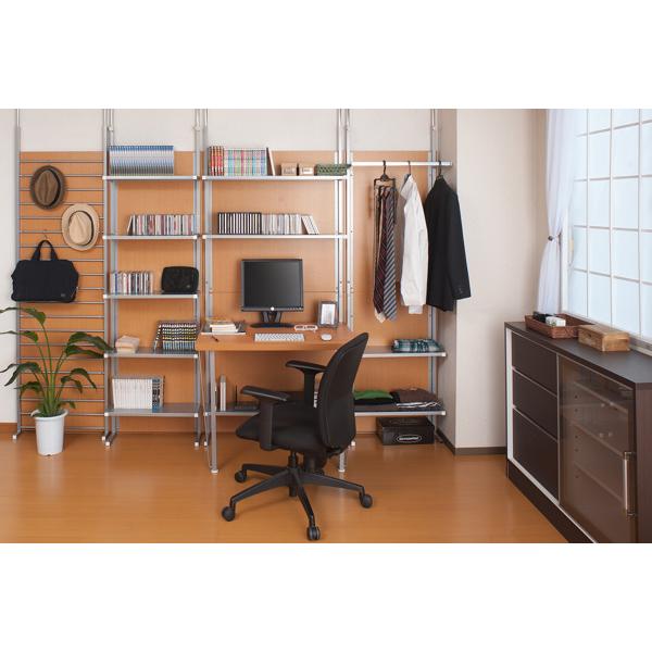 突っ張りパーテーション 間仕切りクローゼット ハンガーラック 棚付 幅60cm （ 洋服掛け 天井つっぱり ） 