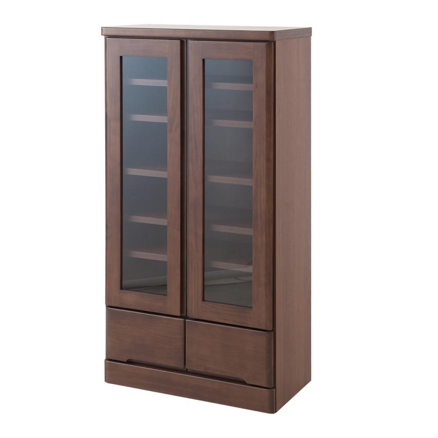 新品  送料込 キッチンボード コンパクトサイズ 天然木 完成品 食器棚 カップボード 天然木 幅60cm 薄型ロータイプ 完成品 （ 食器