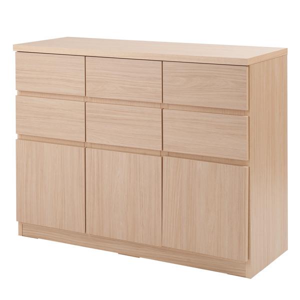 キャビネット 3段 スクエアキャビネット ロータイプ 引出し 約幅105cm