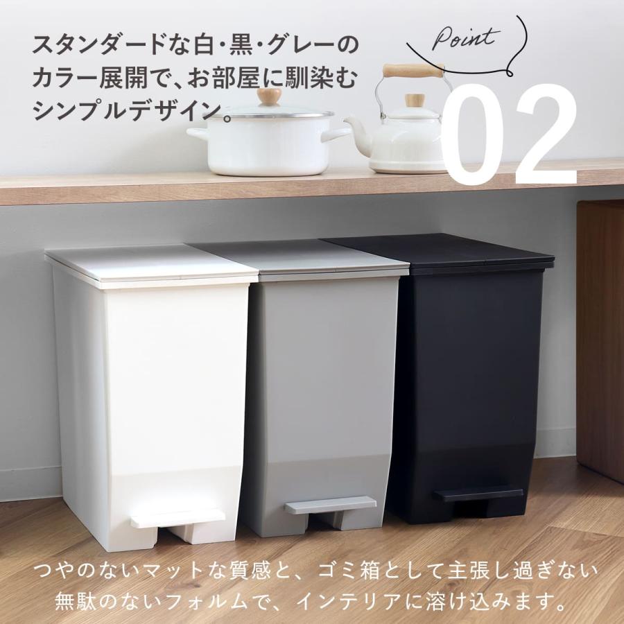 ゴミ箱SOLOW45L ごみ箱 3個セット RISU（家具、インテリア） SOLOW ペダルオープンツイン35L