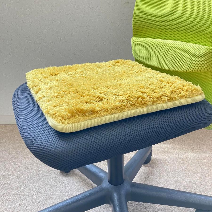 3枚セット 椅子用 クッション イエロー 四角 スクエア 高反発 チェア