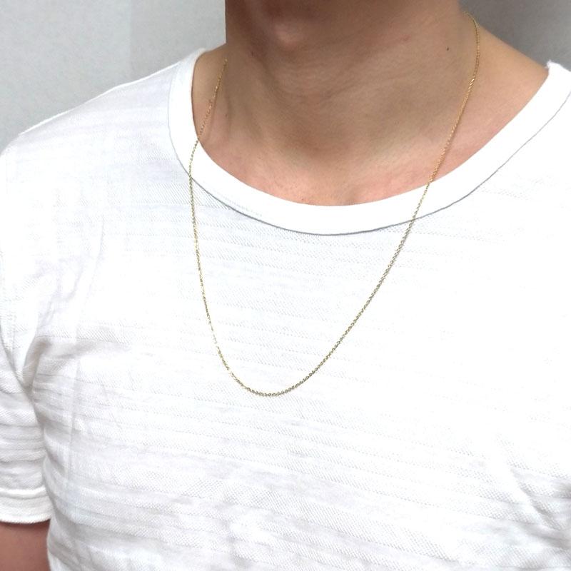 ゴールドネックレス 1mm幅 60cm チェーンネックレス 極細チェーン