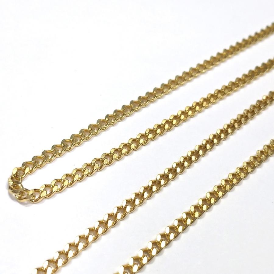 ゴールドネックレス 3mm幅 50cm チェーンネックレス 喜平ネックレス