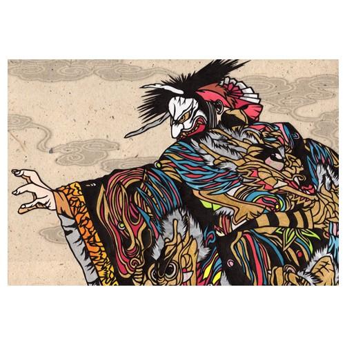 塵輪 田中康太朗 石見神楽 手漉き和紙塗り絵 石州和紙 J01 001 Q 手漉き和紙塗り絵 通販 Yahoo ショッピング