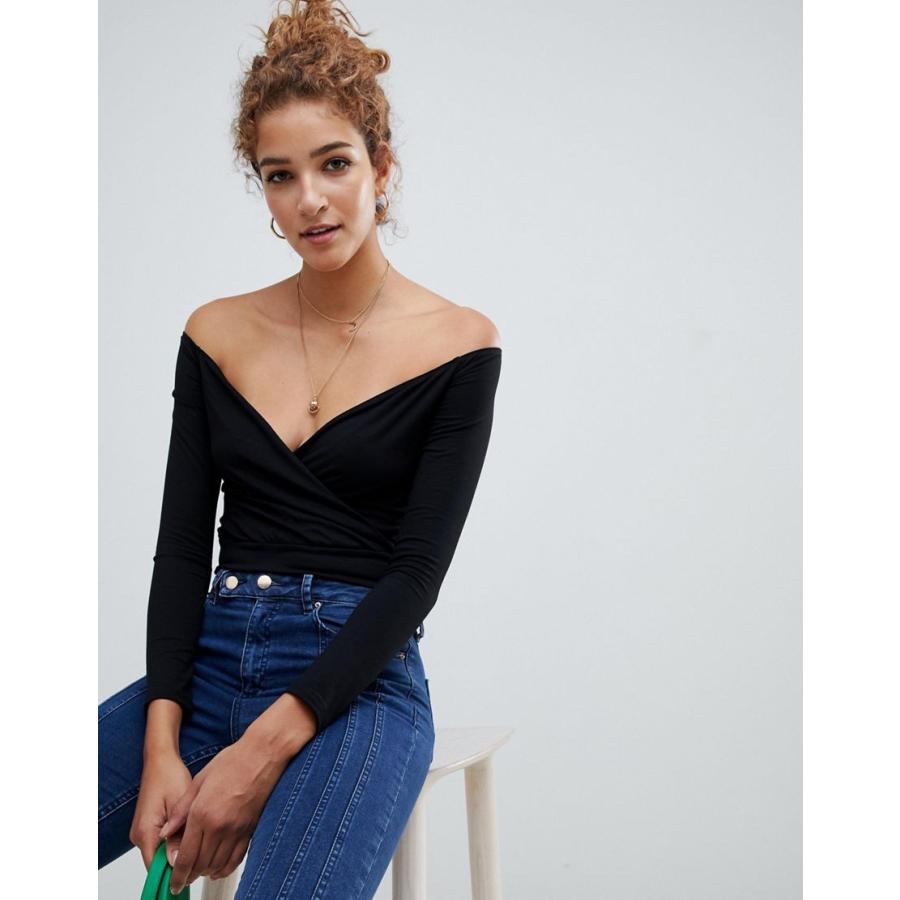 エイソス ボディ レディース Asos Design Wrap Off Shoulder Body In Black エイソス Asos ブラック 黒 Supersport Tn