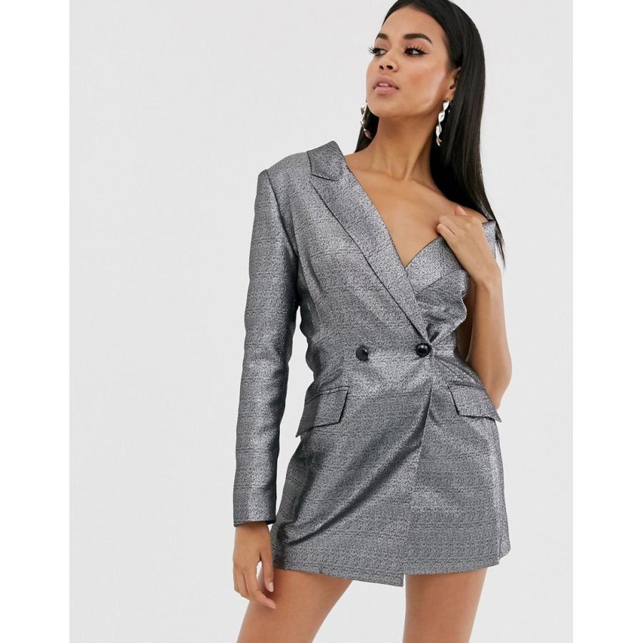 在庫限り エイソス ジャケット レディース Asos Design Metallic One Shoulder Long Line Blazer エイソス Asos シルバー 銀 宅送 Brivanbiotech Com