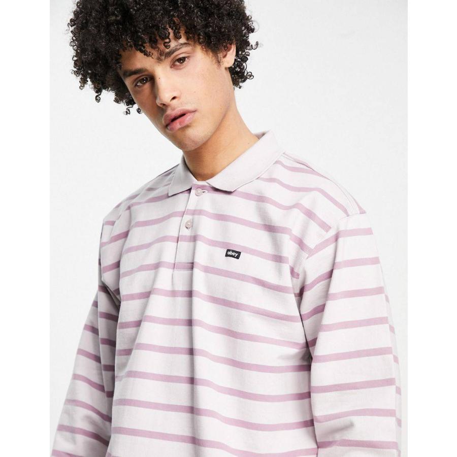 オベイ ポロシャツ メンズ Obey Looper Stripe Long Sleeve Polo In Pink エイソス Asos ピンク C Colors Kira 通販 Yahoo ショッピング