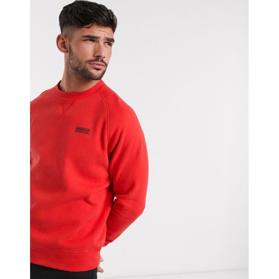 バブアー スウェット トレーナー メンズ Barbour International Essential Crewneck レッド Sweat 赤 Red ブランド買うならブランドオフ Asos In エイソス