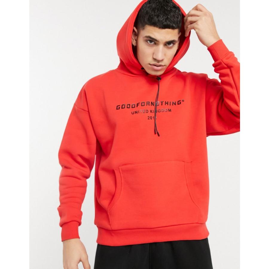 今月限定 特別大特価 グッドフォーナッシング パーカー スウェット メンズ Good For Nothing Oversized Hoodie With Branded Logo Prints In Red エイソス Asos レッド 赤 楽天カード分割 Mail Alrayan University Edu Ye