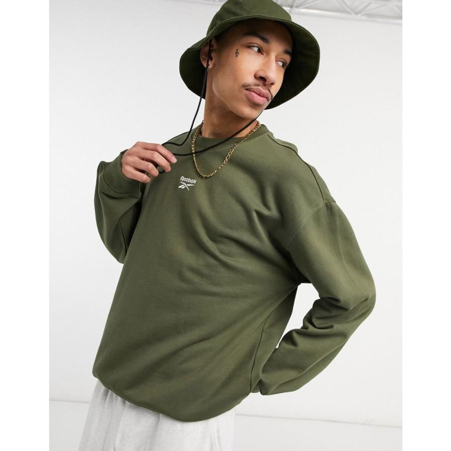 リーボック スウェット トレーナー メンズ Reebok Classics Sweatshirt With Central Logo In Khaki Exclusive To Asos エイソス Asos カーキ C Colors Kira 通販 Yahoo ショッピング
