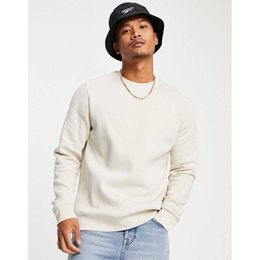 還元祭 リーボック スウェット トレーナー メンズ Reebok Classics Small Logo Sweatshirt In Beige エイソス Asos ベージュ バーゲン Kisanmitro Com