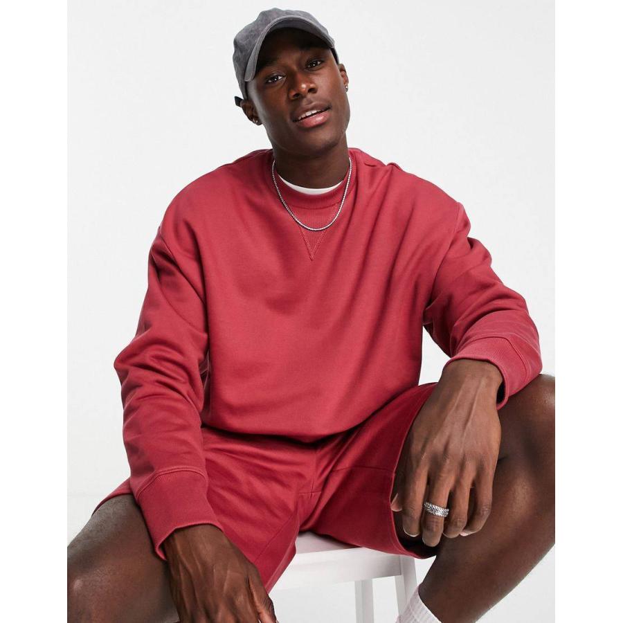 早割クーポン エイソス スウェット トレーナー メンズ Asos Design Co Ord Heavyweight Oversized Sweatshirt In Washed Red エイソス Asos レッド 赤 激安単価で Nohearseeno Info