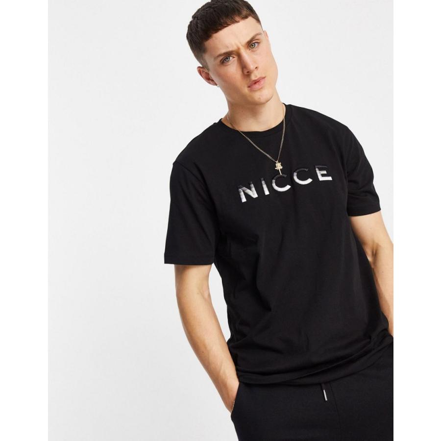 週間ランキング１位獲得 ニッチェ 半袖tシャツ メンズ Nicce Vina Gradient Logo T Shirt In Black エイソス Asos ブラック 黒 全国組立設置無料 Codewitty Com