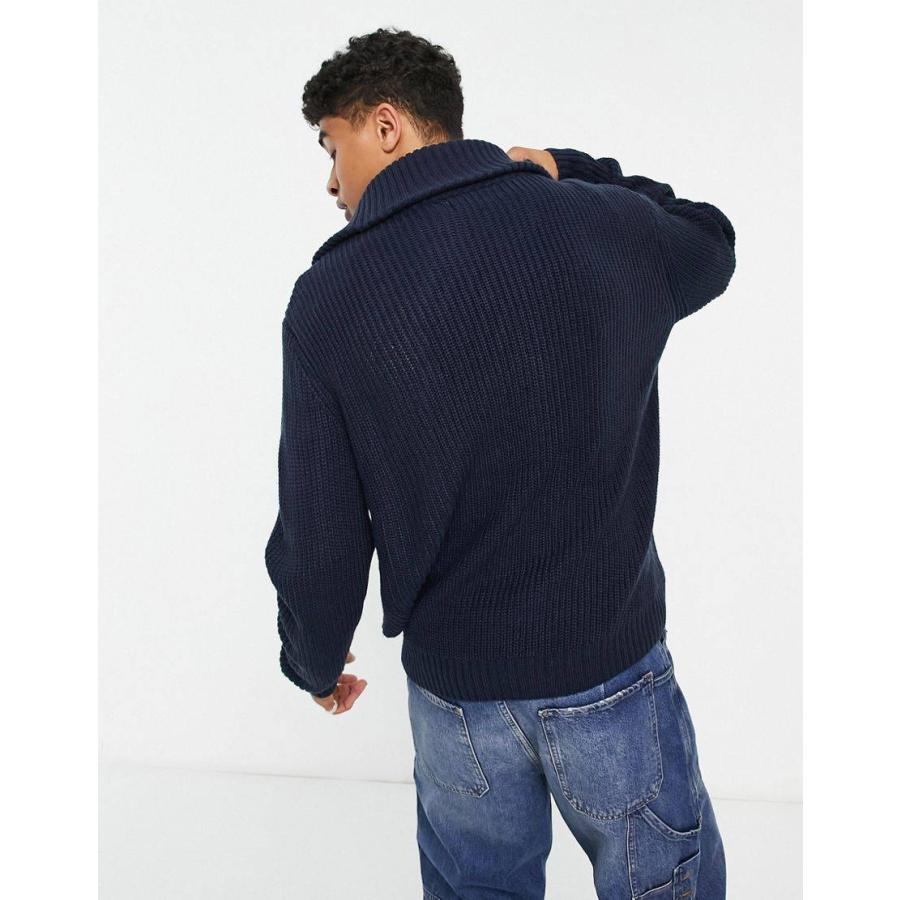 Topman Zip Through Cardigan In Navy