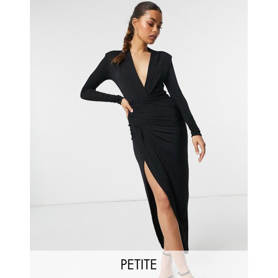 驚きの値段 ジョンザック ミディドレス レディース John Zack Petite Plunge Front Wrap Detail Maxi Dress In Black エイソス Asos ブラック 黒 C0001 Colors Kira 通販 Yahoo ショッピング 格安 Arezzosky Com