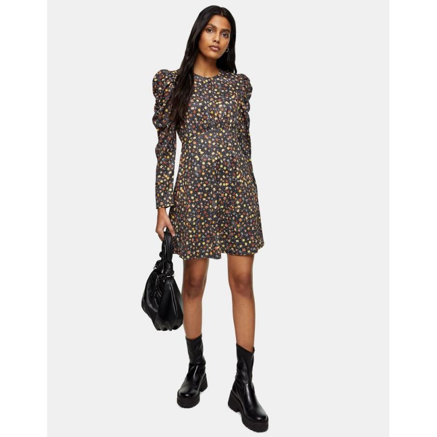 枚数限定 トップショップ ミニドレス レディース Topshop Ruched Sleeve Mini Dress With Frill Hem In Multi エイソス Asos マルチカラー Sale 公式通販 直営店限定 Www Skylanceronline Com