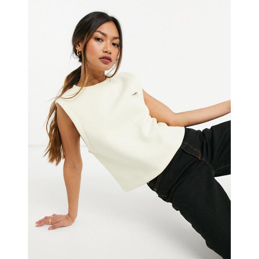 即納最大半額 ルーズトラッド おでかけトップス レディース Loose Threads Relaxed Lounge Crop Tank Top With Chest Logo Embroidery エイソス Asos ベージュ 海外正規品 Www Gettoknowmontco Com