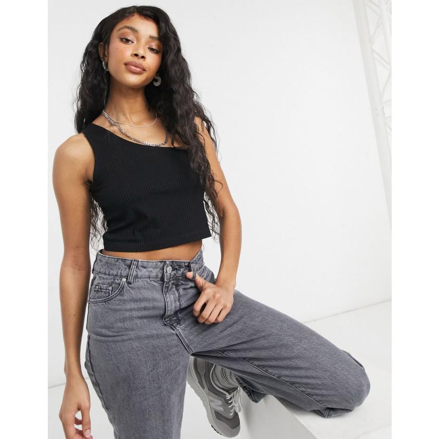 asos black one shoulder top