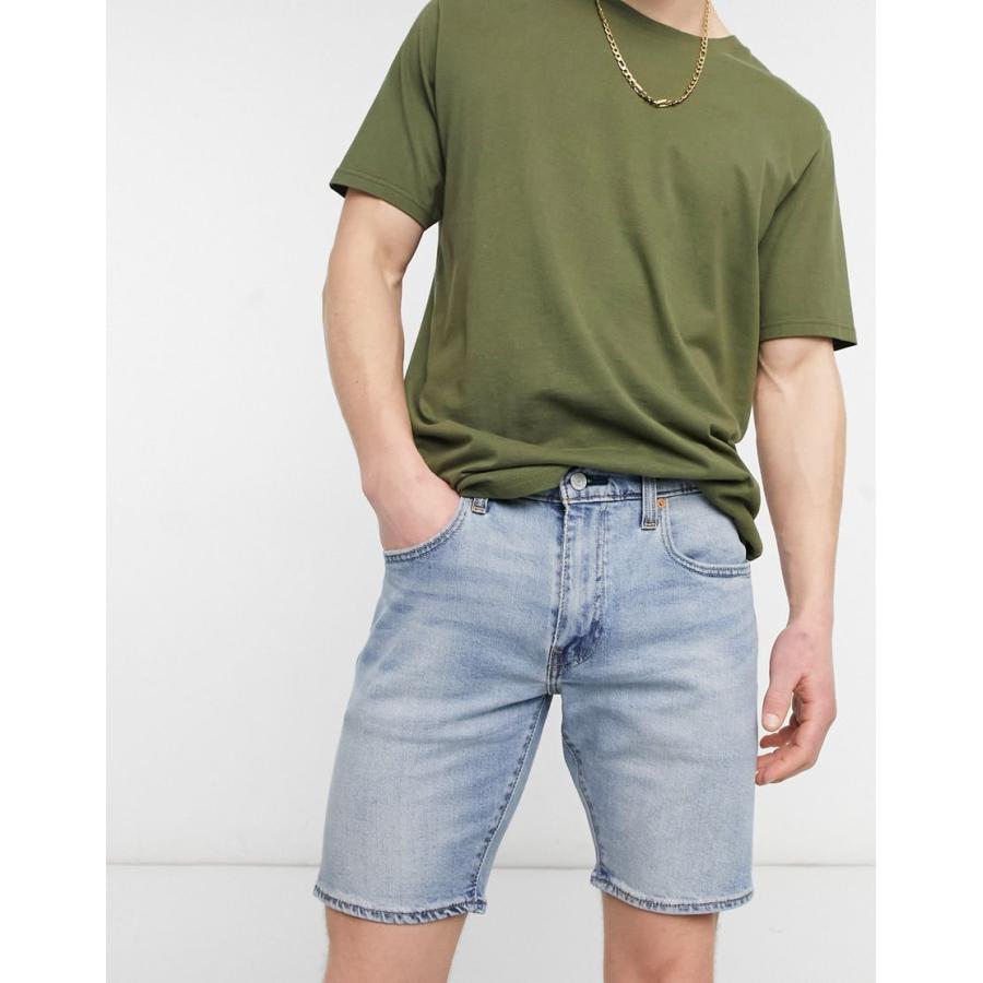 リーバイス デニム ハーフパンツ 短パン ショート ショーツ ハーフ パンツ メンズ Levi S 412 Slim Fit Denim Shorts In Whenever Wherever Advanced Light Wash C Colors Kira 通販 Yahoo ショッピング