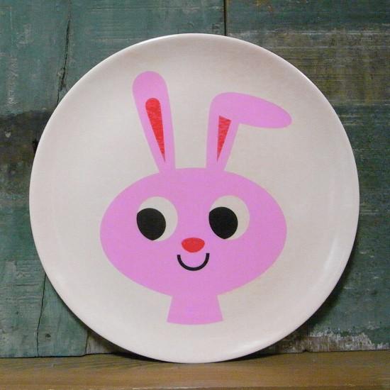 メラミン食器 中皿 ウサギ OMM-design メラミンプレート Rabbit : 子供