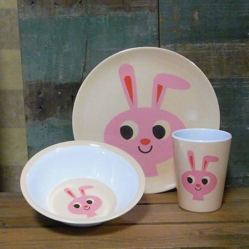 メラミン食器 中皿 ウサギ OMM-design メラミンプレート Rabbit : 子供