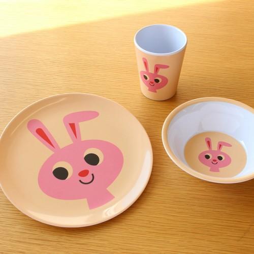 メラミン食器 中皿 ウサギ OMM-design メラミンプレート Rabbit : 子供