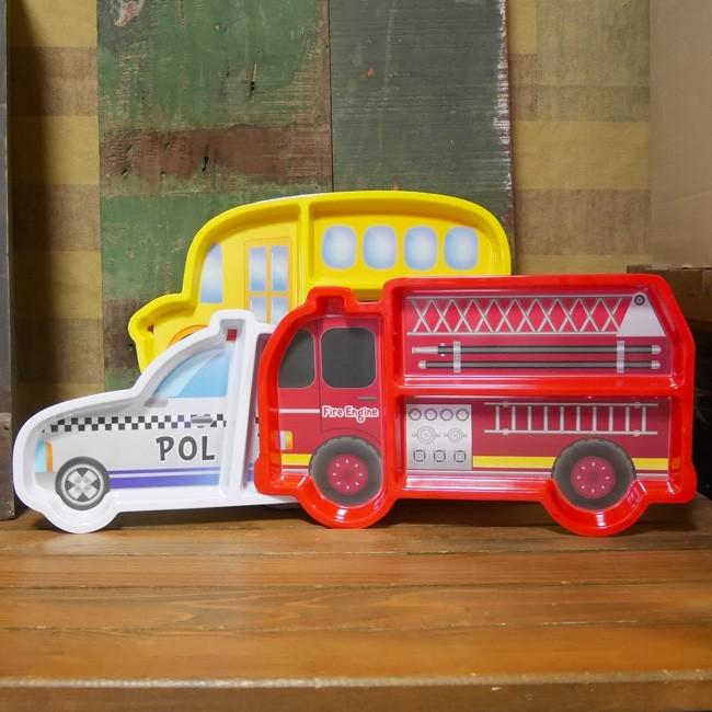 メラミンプレート 消防車 パトカー スクールバス メラミン食器 子供食器 Kp 36 子供食器のカラーズキッチン 通販 Yahoo ショッピング