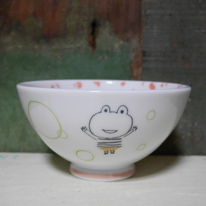 シンジカトウ ふわふわ茶碗 プクプク Shinzi Katoh 茶碗 カエル : 子供