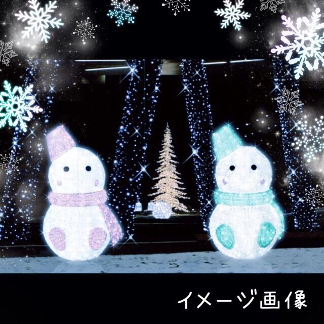 業務用　イルミネーション　モチーフ　クリスマス　屋外　防雨　3D　キッズスノーマン　LED　クリスタル　グロー　グリーン