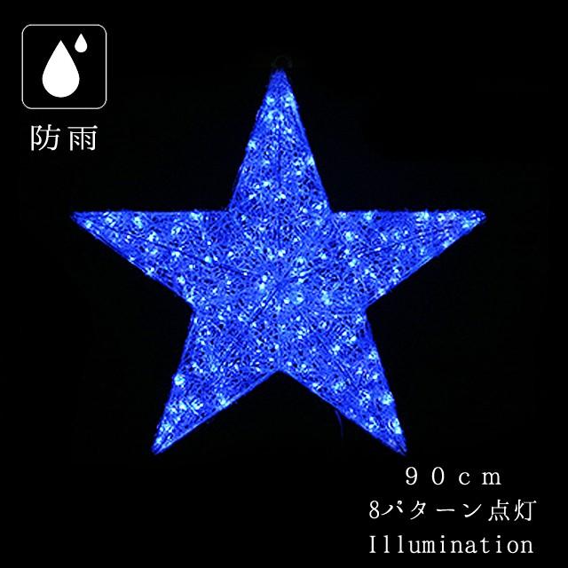 業務用 イルミネーション モチーフ ３D クリスマス 点滅可能 屋外 防雨 コントローラー付き LED クリスタルグロースター ブルー （大）