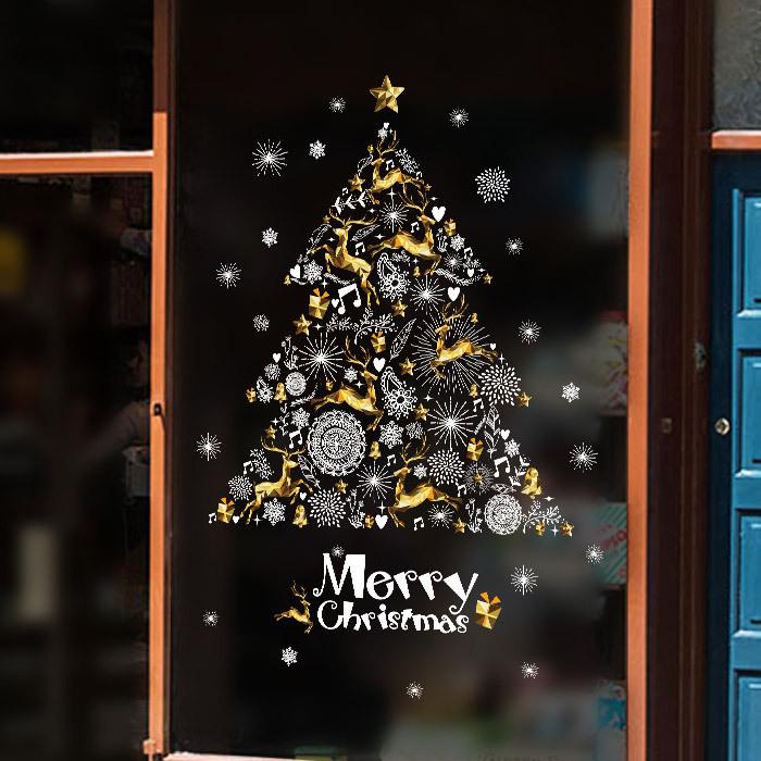 ウォールステッカー クリスマス クリスマスツリー トナカイ 窓