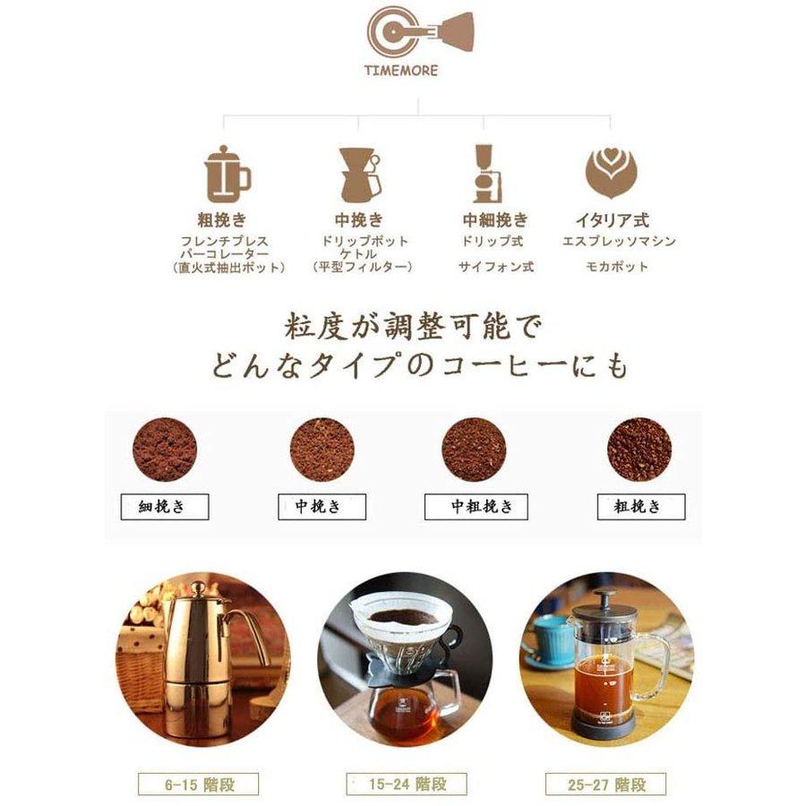 タイムモア TIMEMORE 栗子C2 手挽きコーヒーミル 手動式 コーヒーグラインダー ステンレス臼 粗さ調整可能 清掃しやすい 家庭用 省力性 ダイヤモンド|colors-ys|05