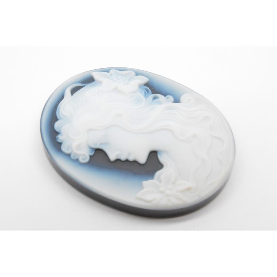 女性の思い　ストーン　カメオ　ルース ストーンカメオ ルース◇女性の横顔◇約45.11×35.04mm 約16.67g【83.35