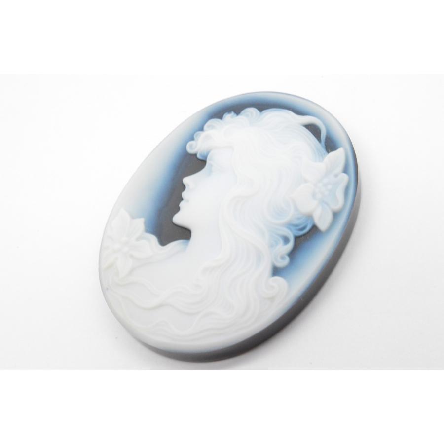 ストーンカメオ ルース◇女性の横顔◇約45.11×35.04mm 約16.67g【83.35