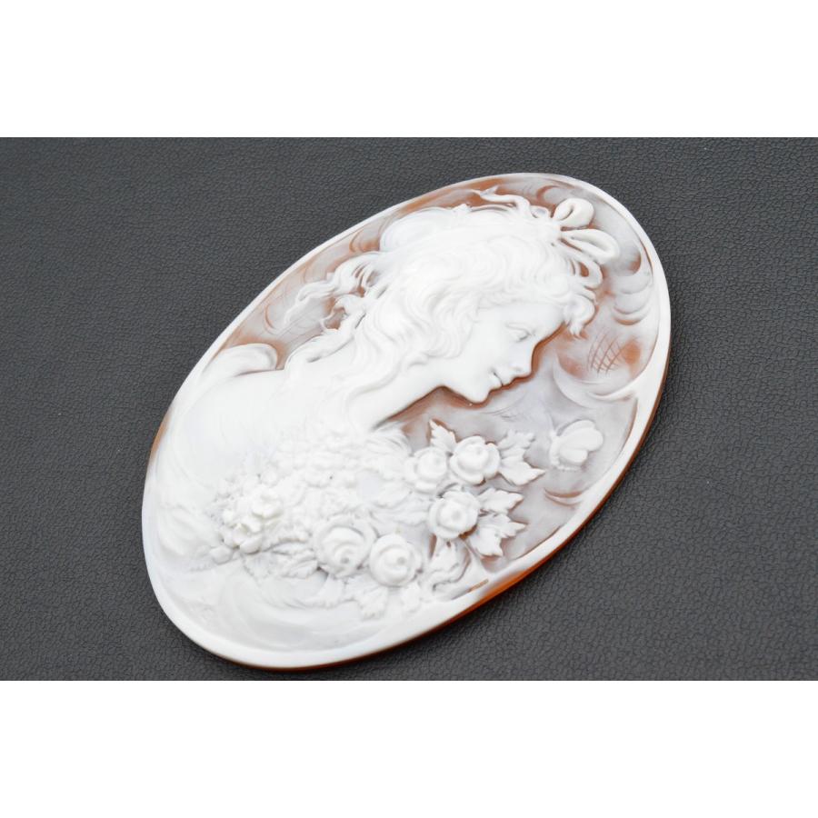 ◇カルミネ◇シェルカメオ ルース 約80.03×58.54mm 約23.92g
