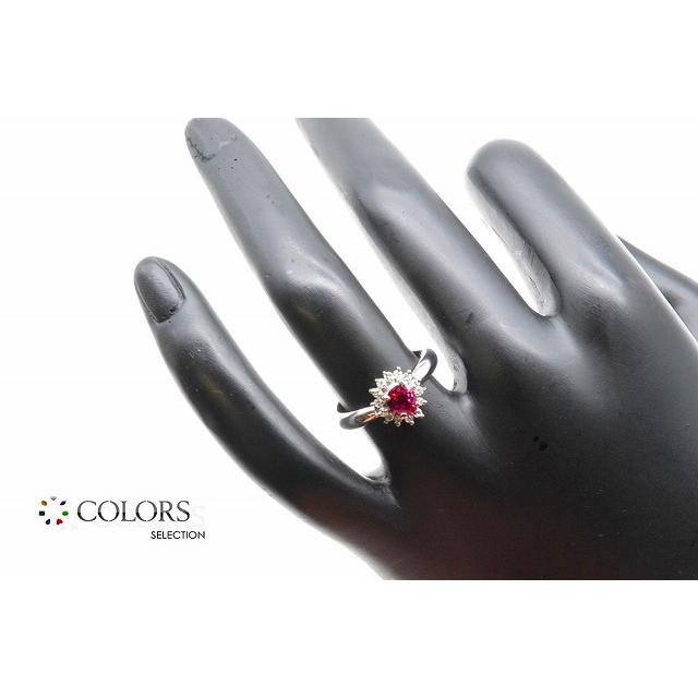 天然ルビー czダイヤモンド Silver925 リング 15号