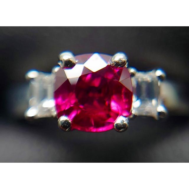 ◇新品仕上げ◇タイ産 PT900 ルビー ダイヤモンドリング R1.02/D0.25ct 