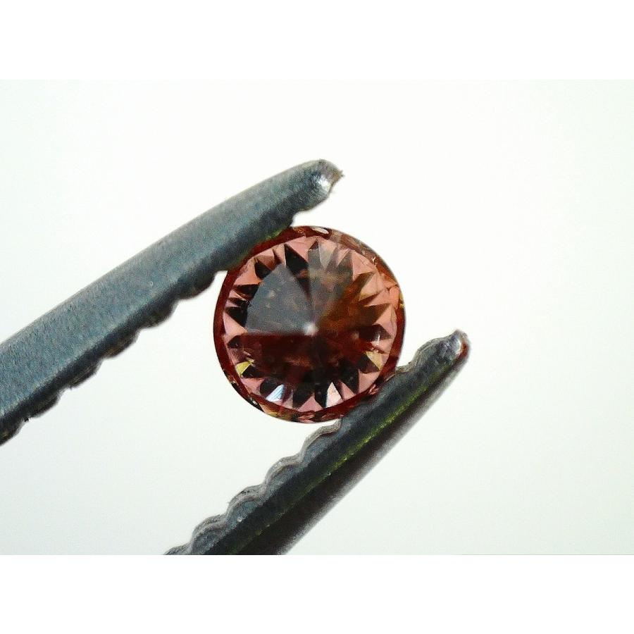 天然ピンクダイヤモンド ルース 0.035ct FANCY ORANGY PINK SI1/RD CGL 