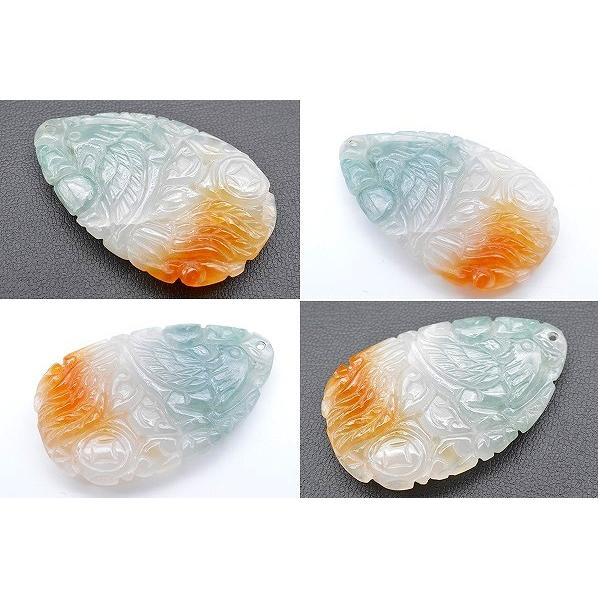 天然翡翠【ジェイダイト】ルース 83.998ct 鳳凰 彫刻 カービング CGL