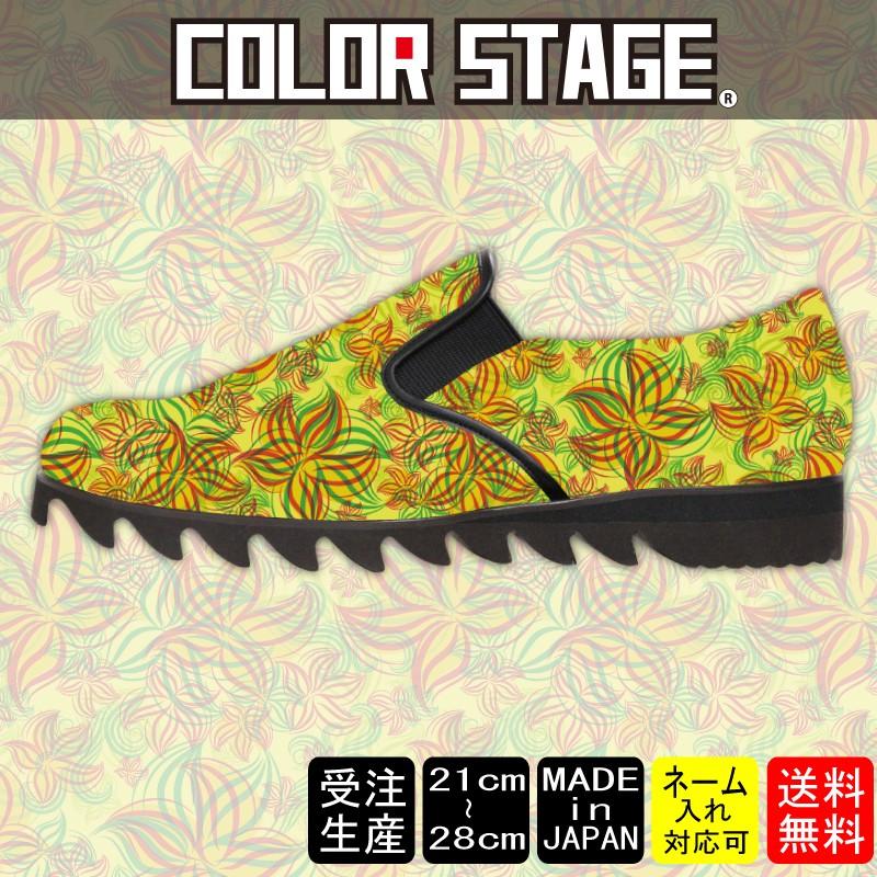 スニーカー　スリッポン 花柄　フラワーパターンModel:レディースSLP-L17SS-23｜colorstage