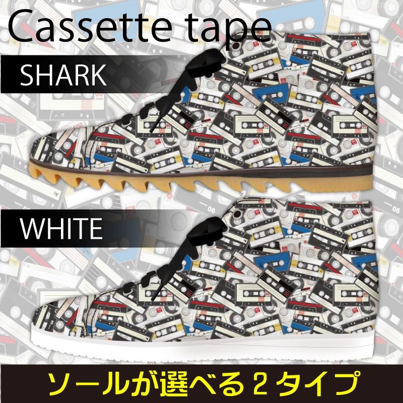 スニーカー　ハイカットカセットテープ柄　カラー Model:メンズSN-H17SS-13｜colorstage
