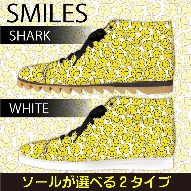 スニーカー ハイカット スマイルマーク Model:メンズSN-H17SS-18 スニーカー ハイカット スマイルマーク Model:メンズSN-H17SS-18