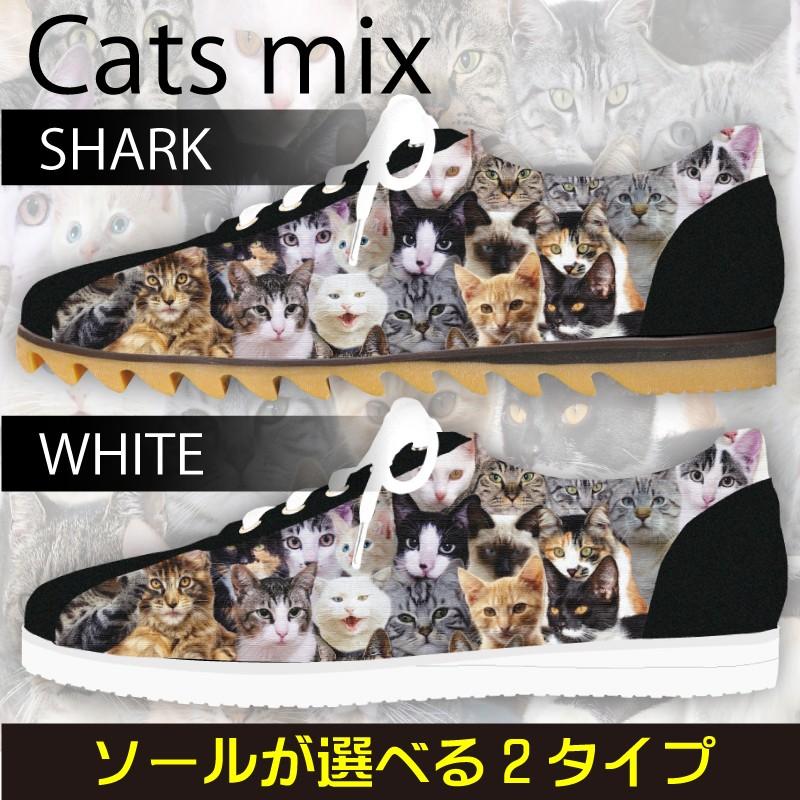 スニーカー　ローカット　猫ぎっしり Model:メンズSN-L17SS-20 | 